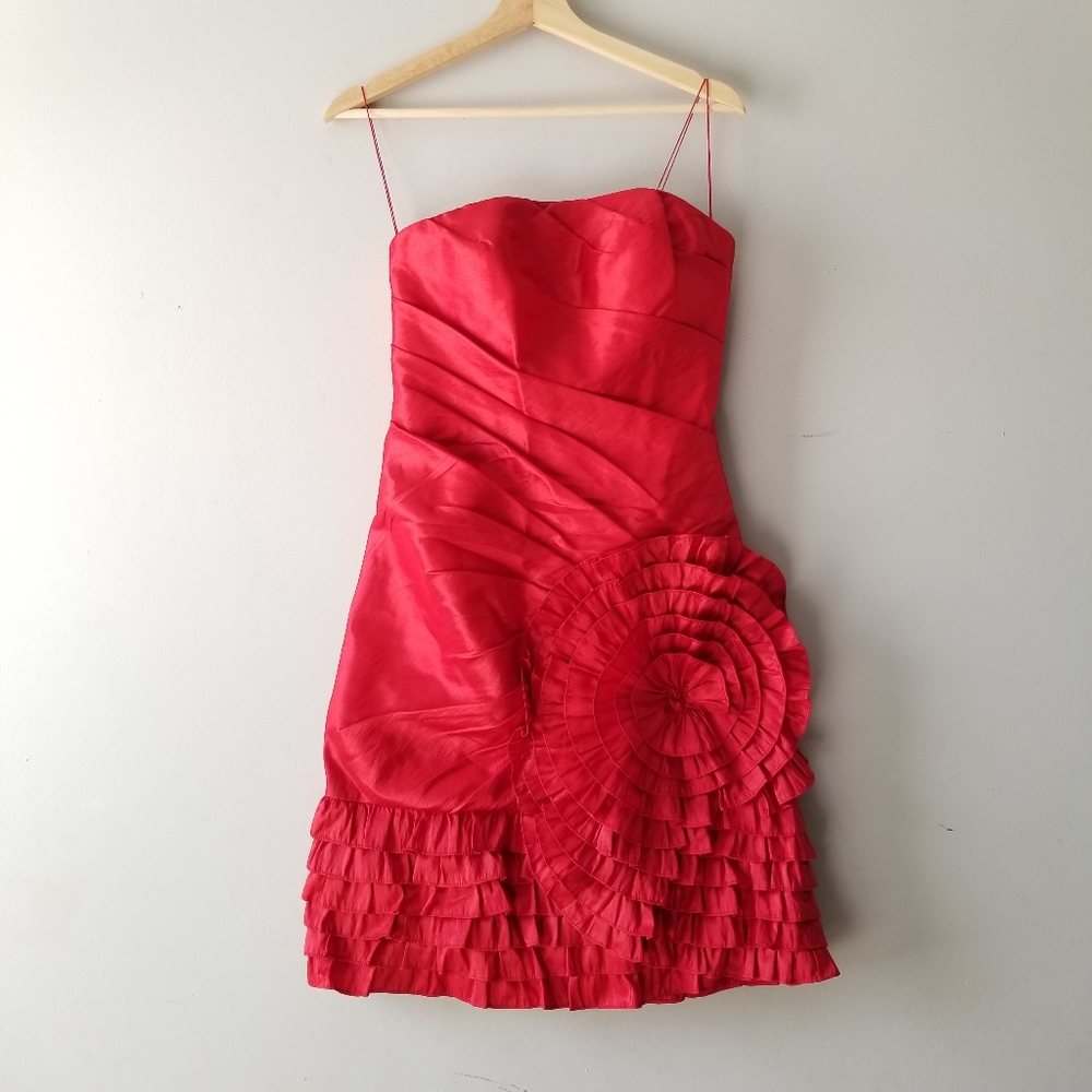 Vintage Cache Red Mini Taffeta Dress 4